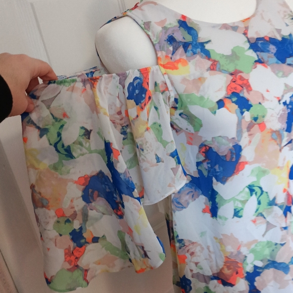 Floral Cold Shoulder Dress Girls 14 - Picture 4 of 9